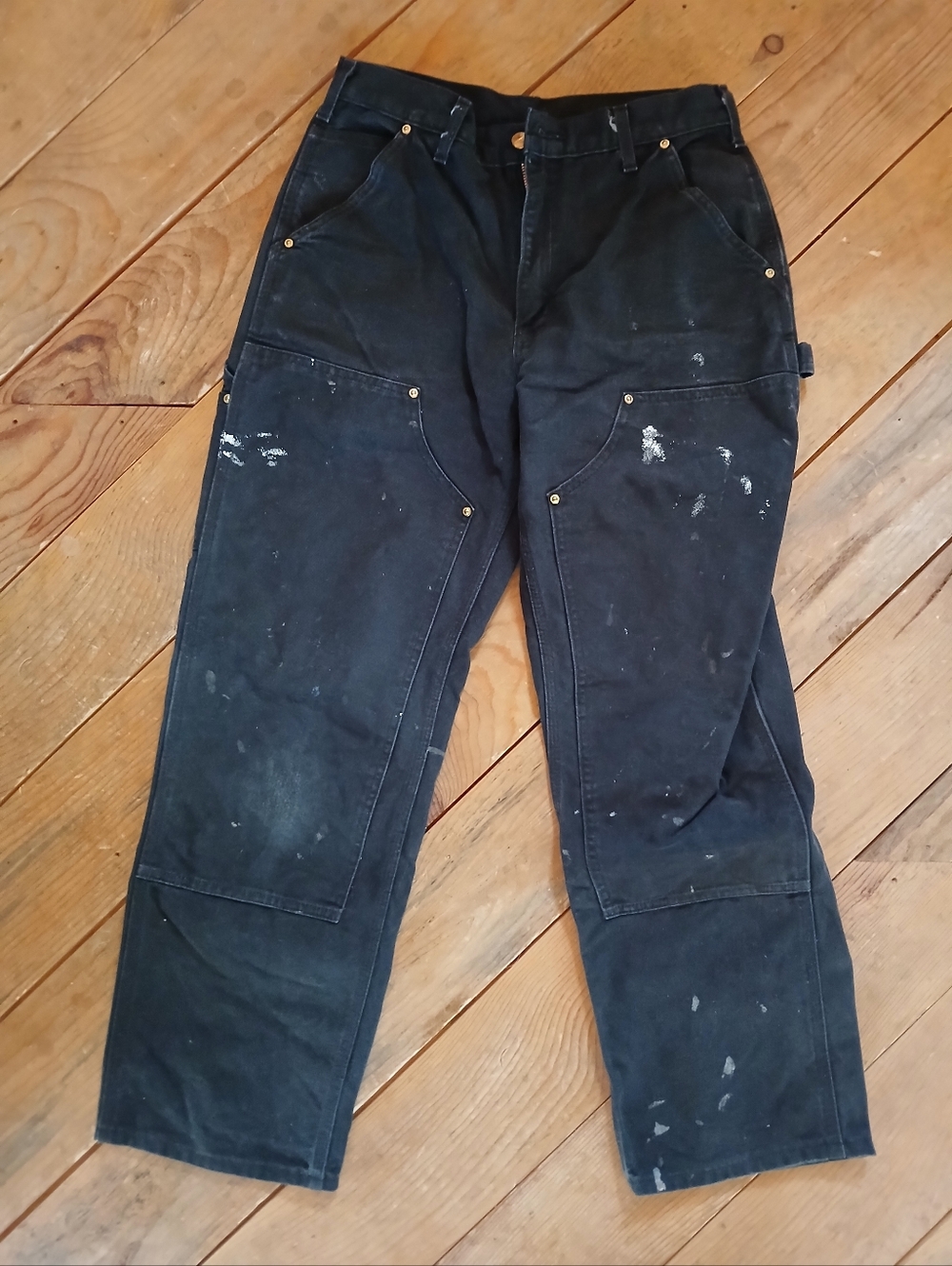 Carhartt Double Front Black Canvas Loose Fit Size 31x30
